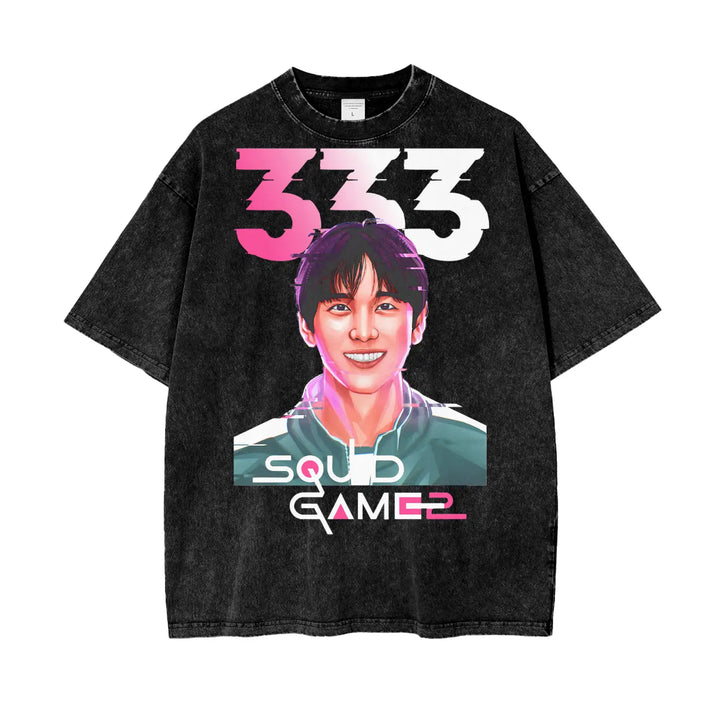 Squid Game Oversize Snow Washed T-Shirt ODMPOD