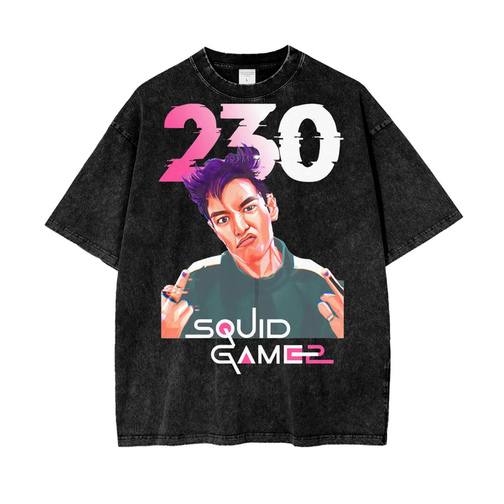 Squid Game Oversize Snow Washed T-Shirt ODMPOD
