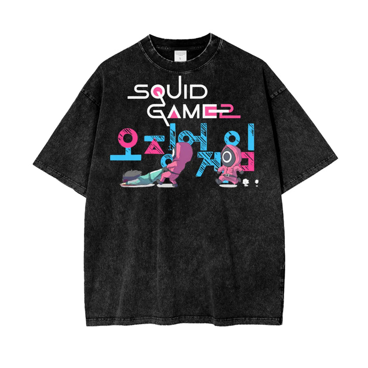 Squid Game Oversize Snow Washed T-Shirt ODMPOD
