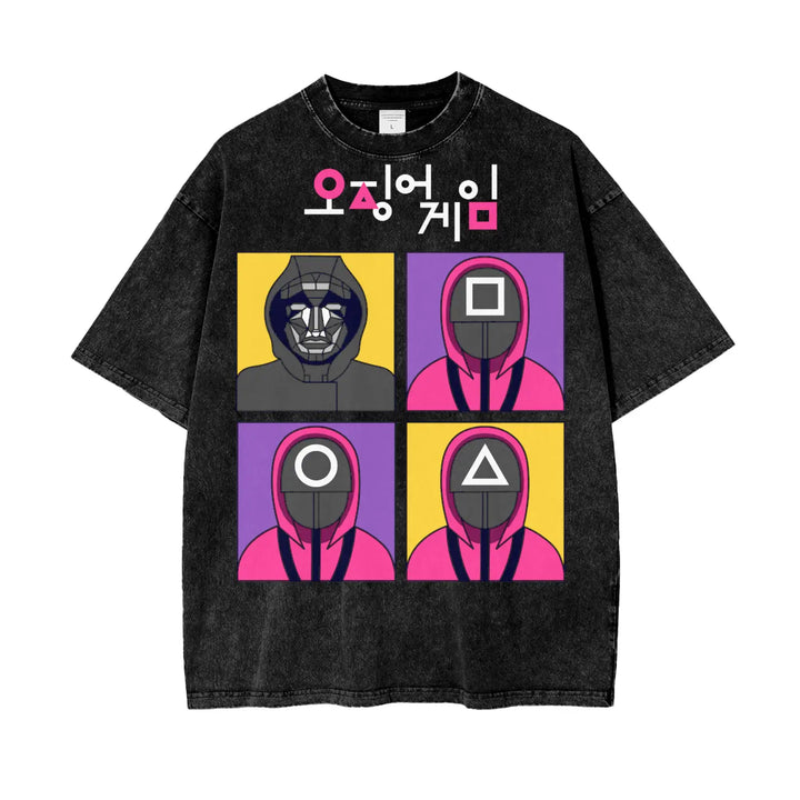 Squid Game Oversize Snow Washed T-Shirt ODMPOD