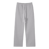 Streetwear Unisex Solid Color Fleece Straight Leg Pants ODMPOD