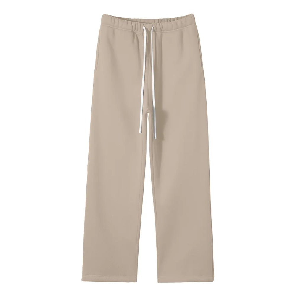Streetwear Unisex Solid Color Fleece Straight Leg Pants ODMPOD