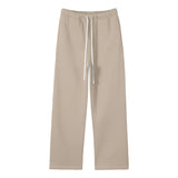 Streetwear Unisex Solid Color Fleece Straight Leg Pants ODMPOD