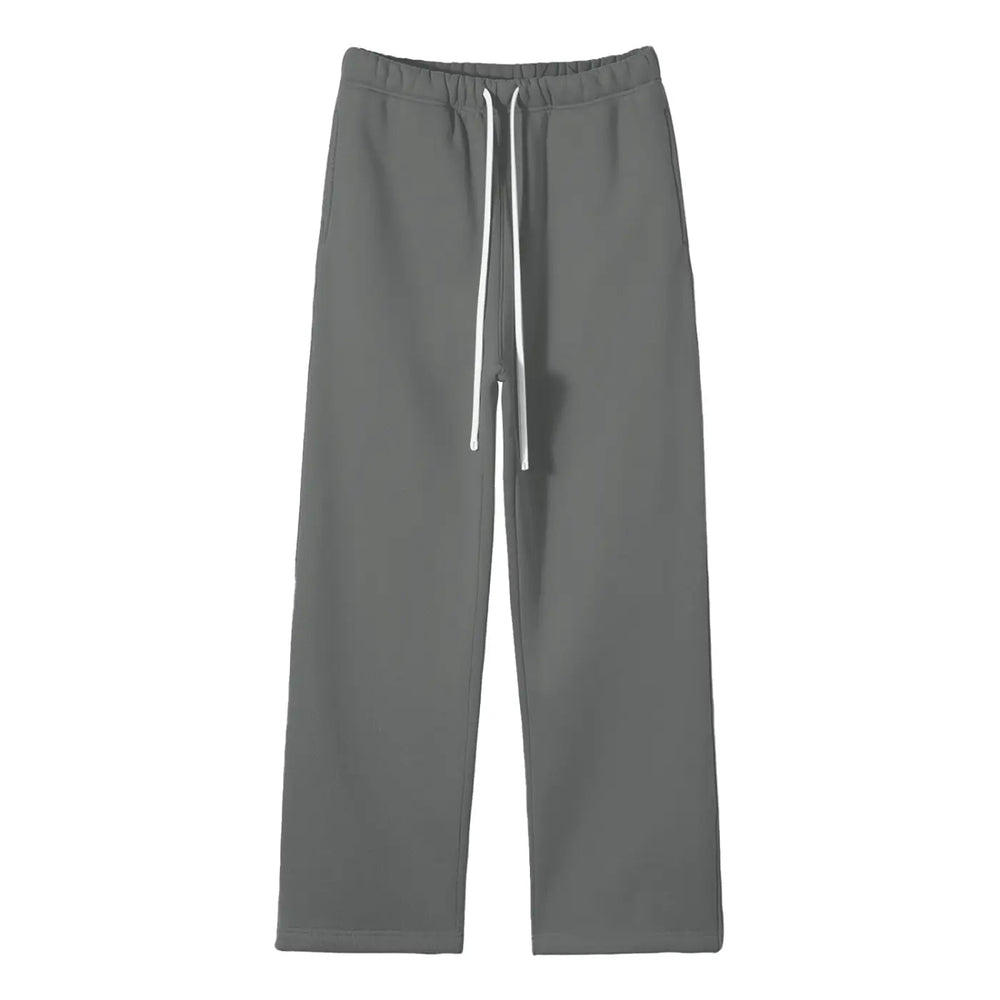 Streetwear Unisex Solid Color Fleece Straight Leg Pants ODMPOD