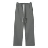 Streetwear Unisex Solid Color Fleece Straight Leg Pants ODMPOD