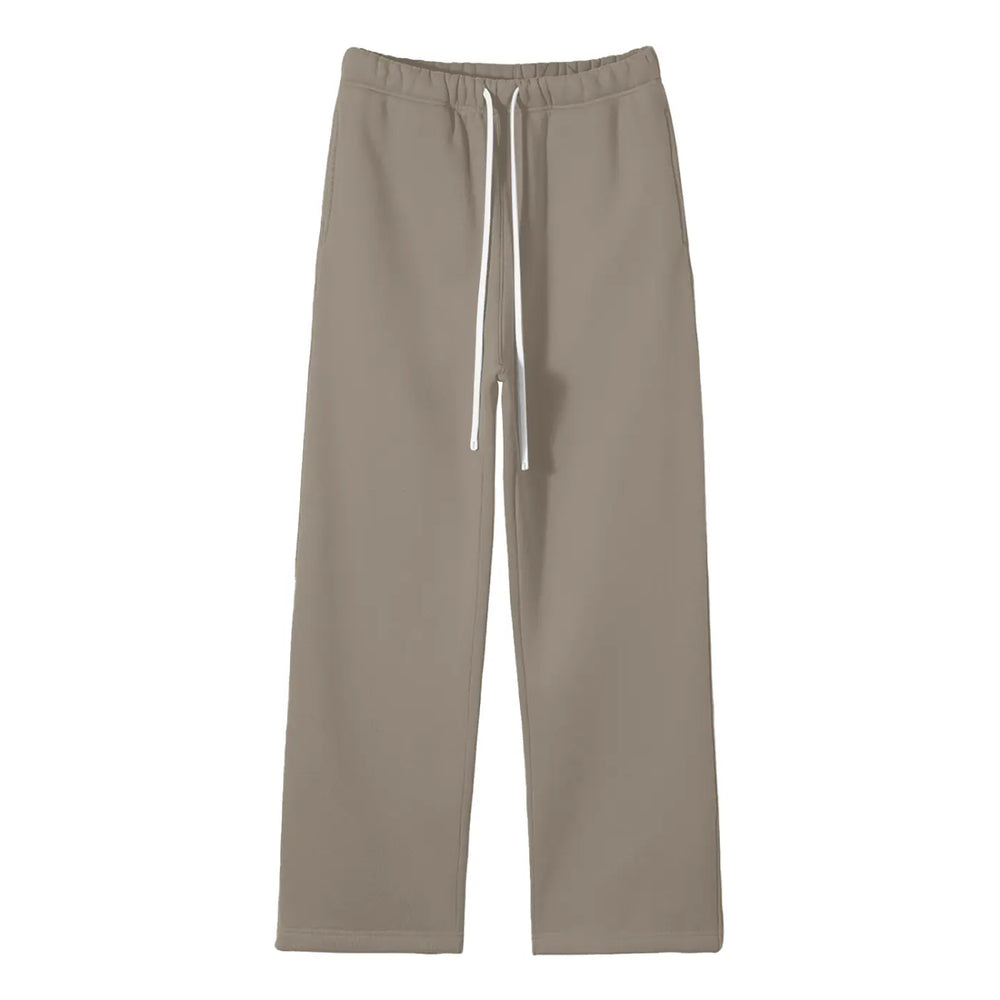 Streetwear Unisex Solid Color Fleece Straight Leg Pants ODMPOD