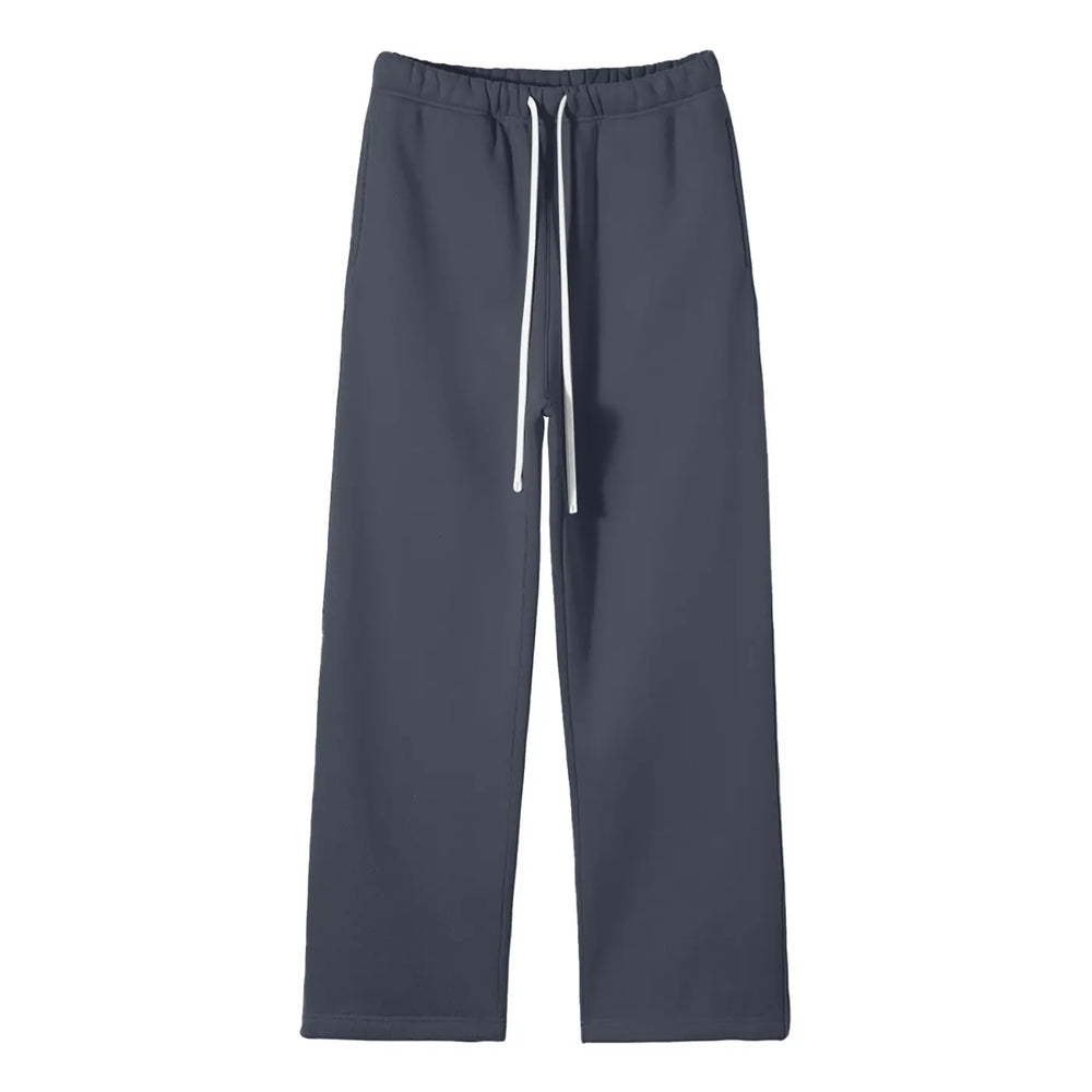 Streetwear Unisex Solid Color Fleece Straight Leg Pants ODMPOD