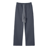 Streetwear Unisex Solid Color Fleece Straight Leg Pants ODMPOD