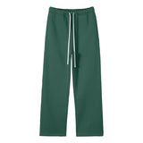 Streetwear Unisex Solid Color Fleece Straight Leg Pants ODMPOD