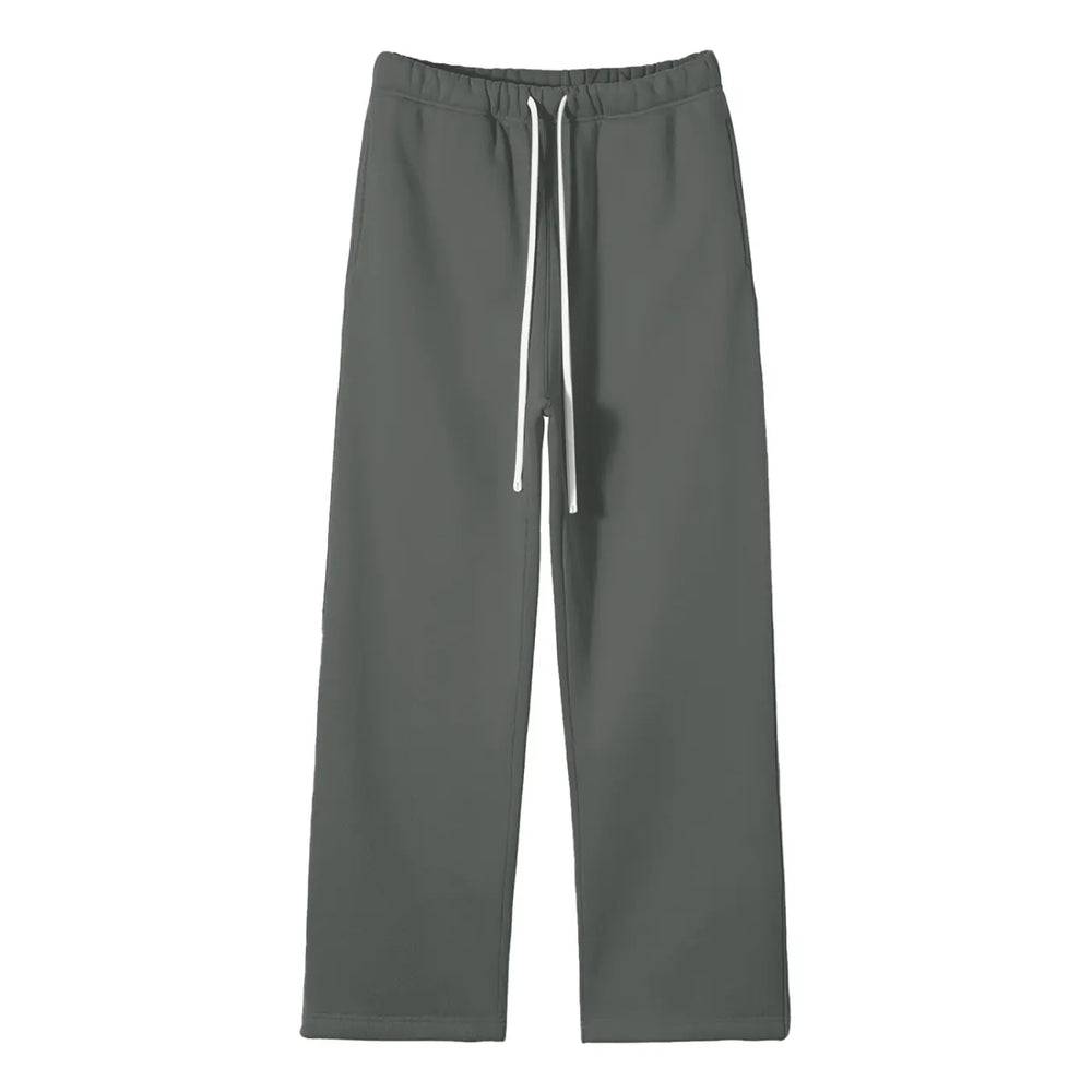 Streetwear Unisex Solid Color Fleece Straight Leg Pants ODMPOD