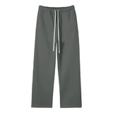 Streetwear Unisex Solid Color Fleece Straight Leg Pants ODMPOD