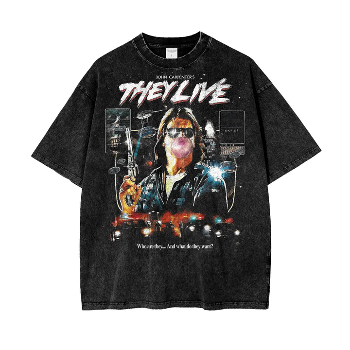 They Live Oversize Snow Washed T-Shirt ODMPOD