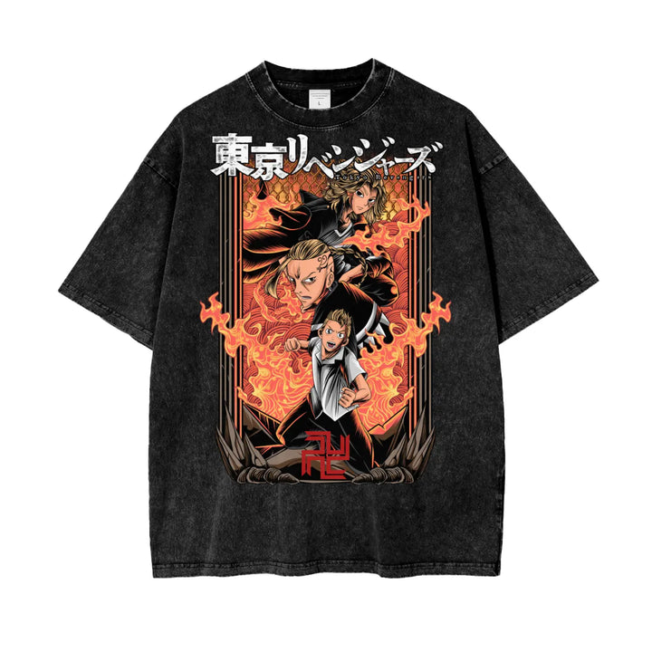 Tokyo Revengers Oversize Snow Washed T-Shirt ODMPOD
