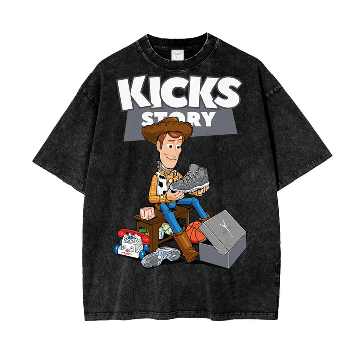 Toy Story Kicks Oversize Snow Washed T-Shirt ODMPOD