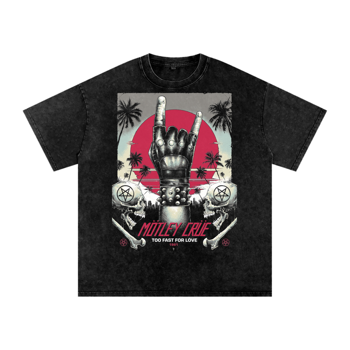Motley Crue Acid Wash Oversize T-Shirt