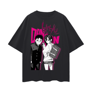 Okarun x Momo Dandadan Oversize Deep Drop Shoulder Tee