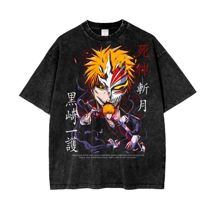 Ichigo Bleach Oversize Snow Washed T-Shirt ODMPOD