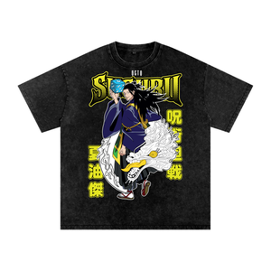 Geto Jujitsu kaisen Acid Wash Oversize T-Shirt