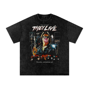 They Live Acid Wash Oversize T-Shirt
