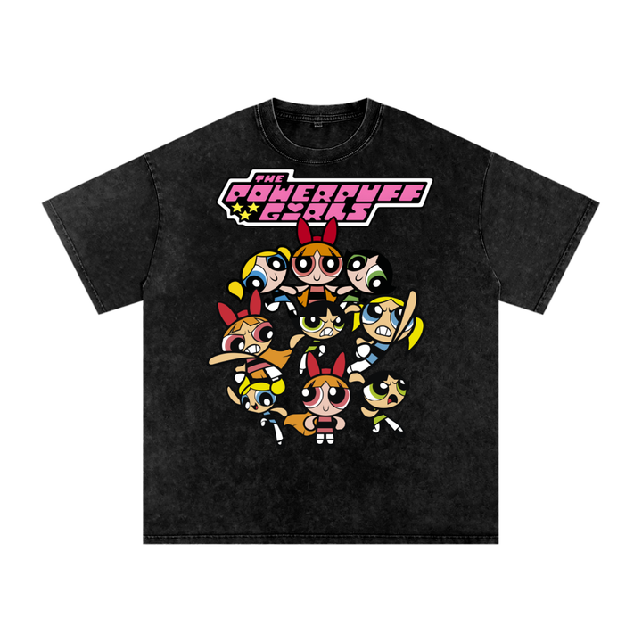 The Powerpuff girls Acid Wash Oversize T-Shirt