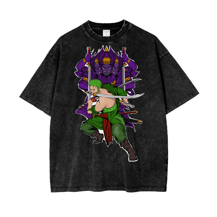 Zoro One Piece Oversize Snow Washed T-Shirt ODMPOD