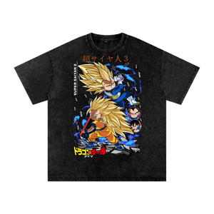 Goku x Vegeta Dragon ball Daima Acid Wash Oversize T-Shirt