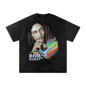 Bob Marley Acid Wash Oversize T-Shirt