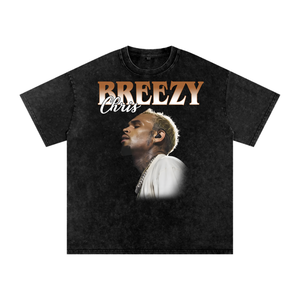 Chris Brown Breezy Bowl Acid Wash Oversize T-Shirt