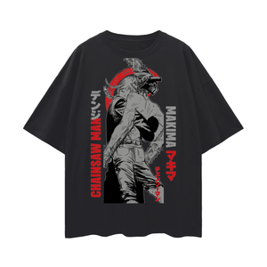 Denji Chainsaw Man Oversize Deep Drop Shoulder Tee