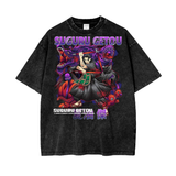 Getou Suguru Jujitsu Kaisen Acid Wash Oversize T-Shirt -