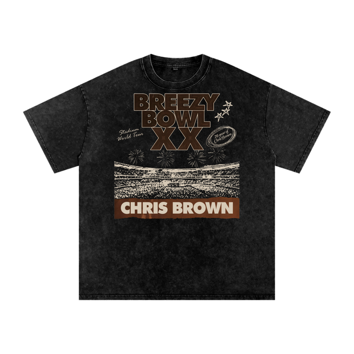 Chris Brown Breezy Bowl Acid Wash Oversize T-Shirt