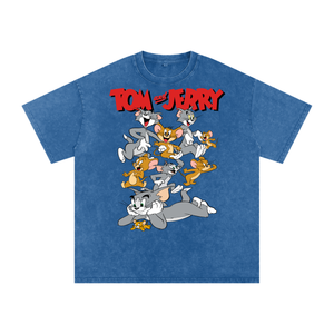 Tom and Jerry Acid Wash Oversize T-Shirt