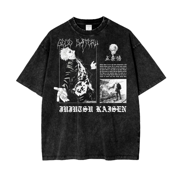 Gojo Jujitsu Kaisen Oversize Snow Washed T-Shirt ODMPOD