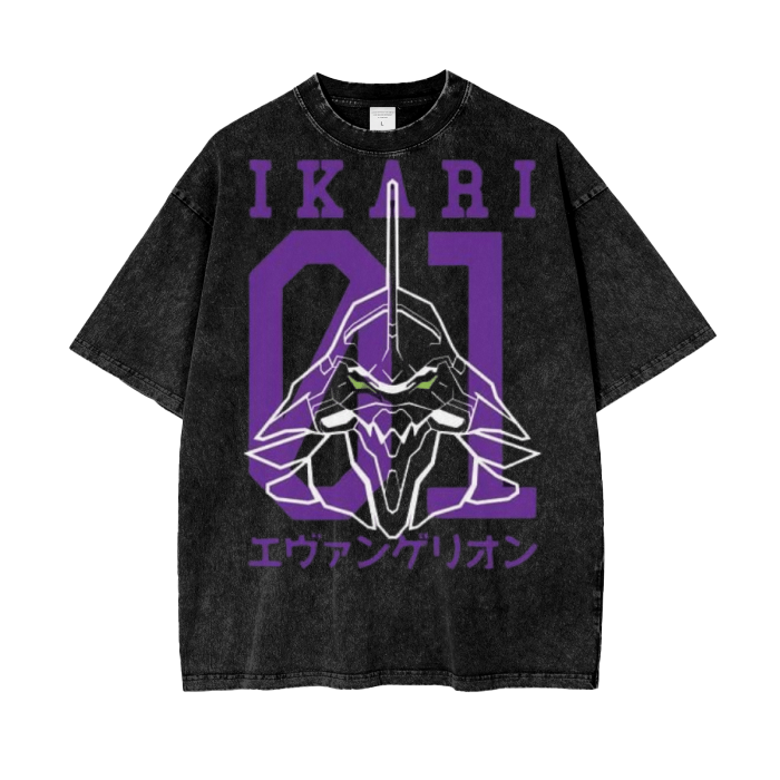 Eva unit 01 Evangelion Acid Wash Oversize T-Shirt -