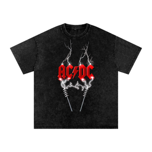 AC/DC Acid Wash Oversize T-Shirt