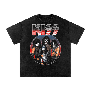 Kiss Acid Wash Oversize T-Shirt