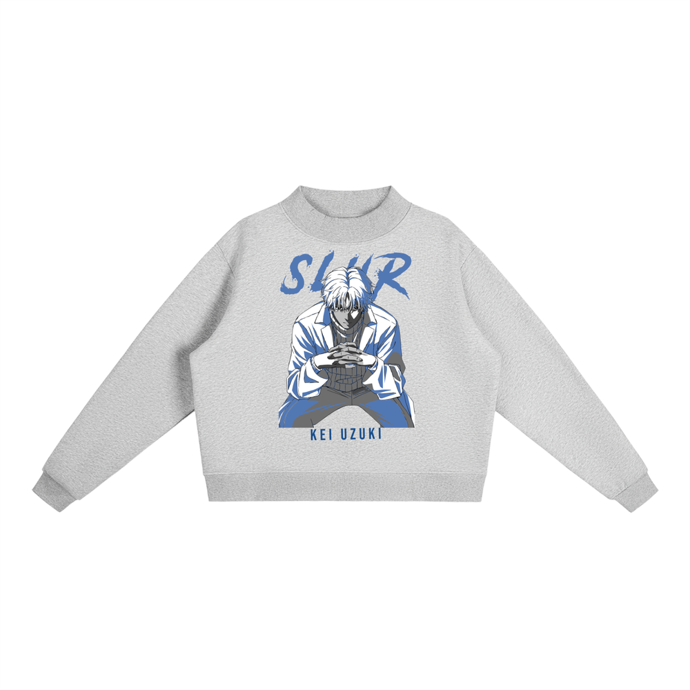 Slur Sakamoto Days Essential Fleece Mid-Neck Crew Sweatshirt