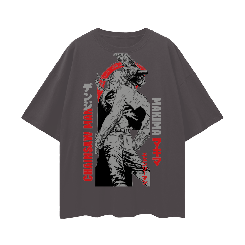 Denji Chainsaw Man Oversize Deep Drop Shoulder Tee