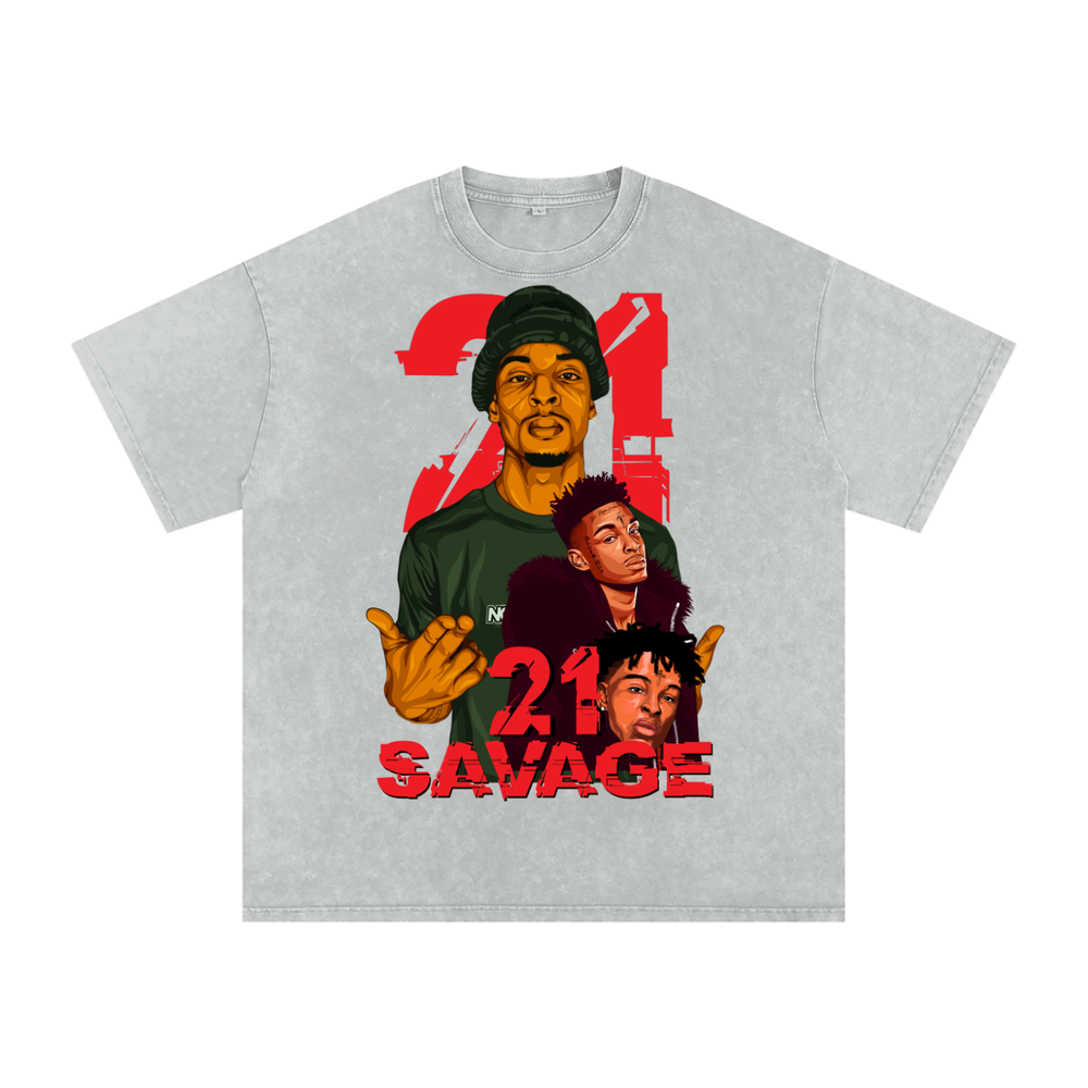21 Savage Acid Wash Oversize T-Shirt