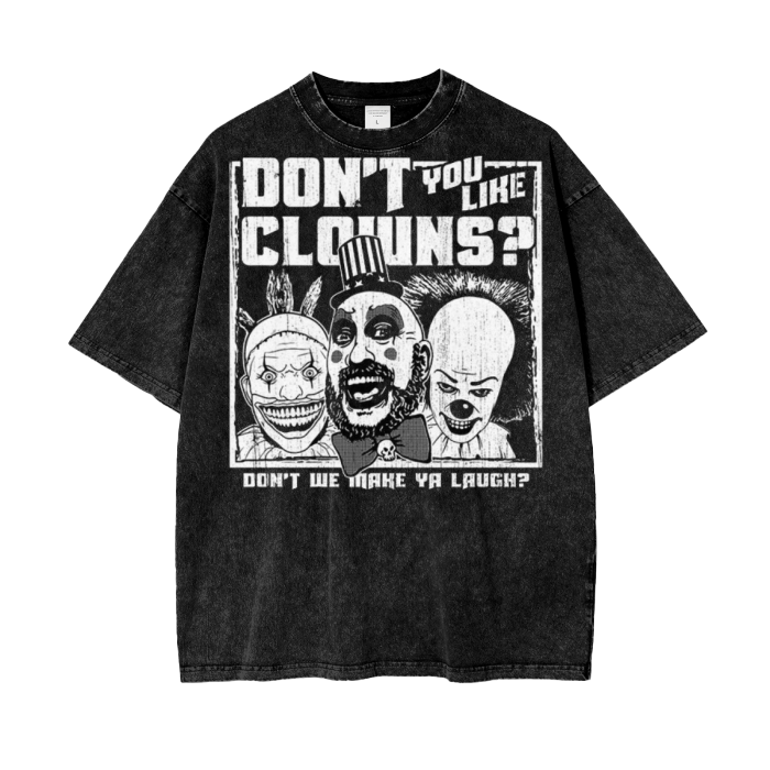 Killer Clowns Acid Wash Oversize T-Shirt - 