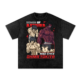 Ohma Kengan Ashura Acid Wash Oversize T-Shirt