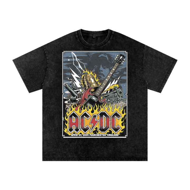 AC/DC Acid Wash Oversize T-Shirt