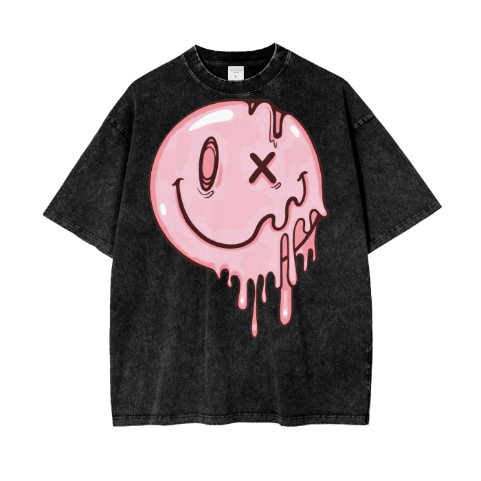 Pink gum Acid Wash Oversize T-Shirt ODMPOD