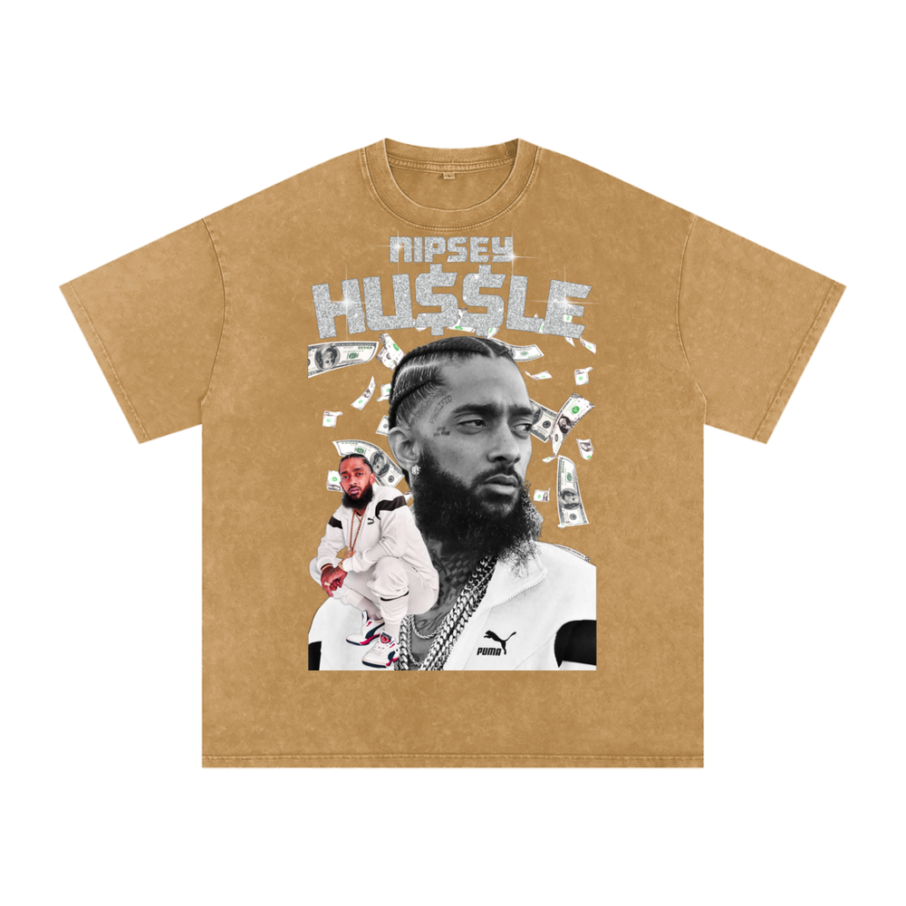 Nipsey Hustle Acid Wash Oversize T-Shirt