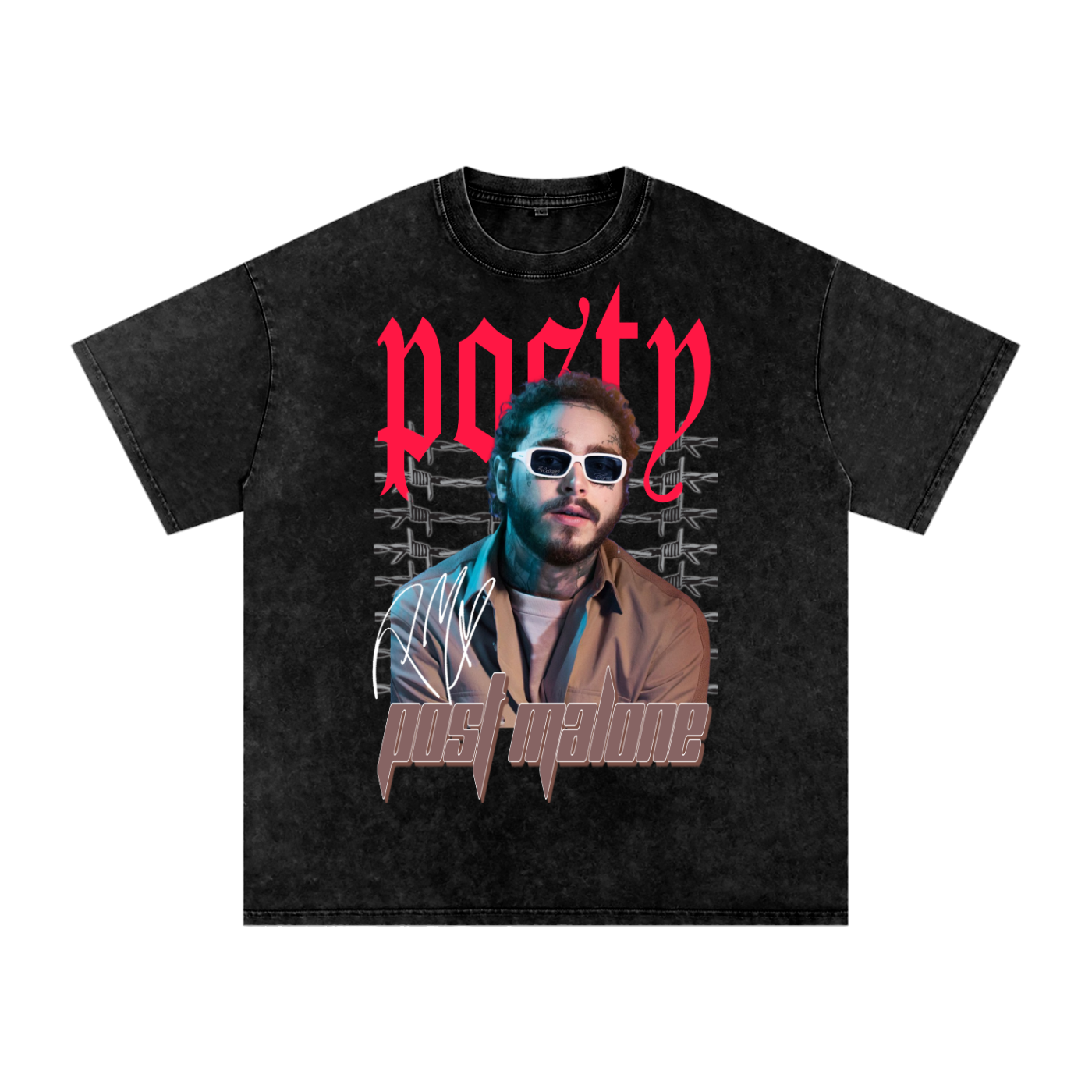 Post Malone Acid Wash Oversize T-Shirt