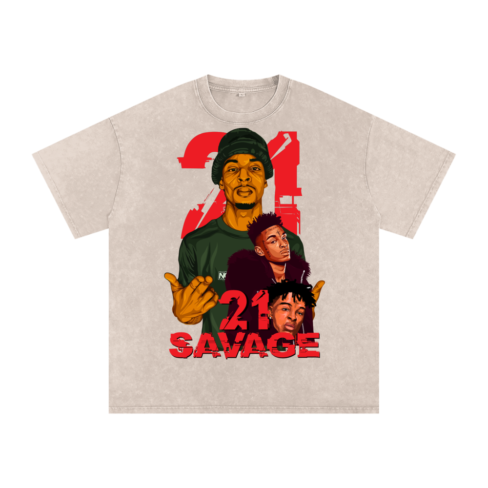 21 Savage Acid Wash Oversize T-Shirt