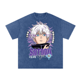 Gojo Jujitsu Kaisen Acid Wash Oversize T-Shirt