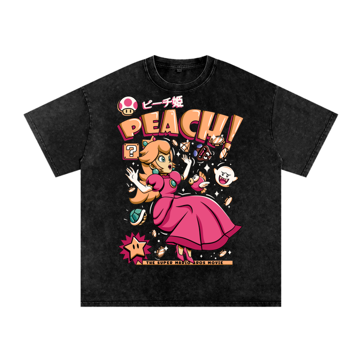Peach Acid Wash Oversize T-Shirt