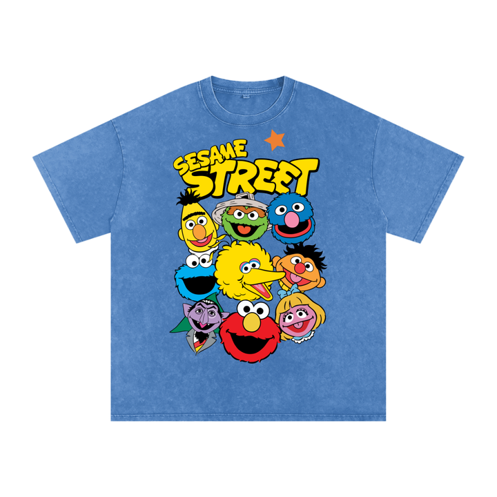 Sesame Street Acid Wash Oversize T-Shirt