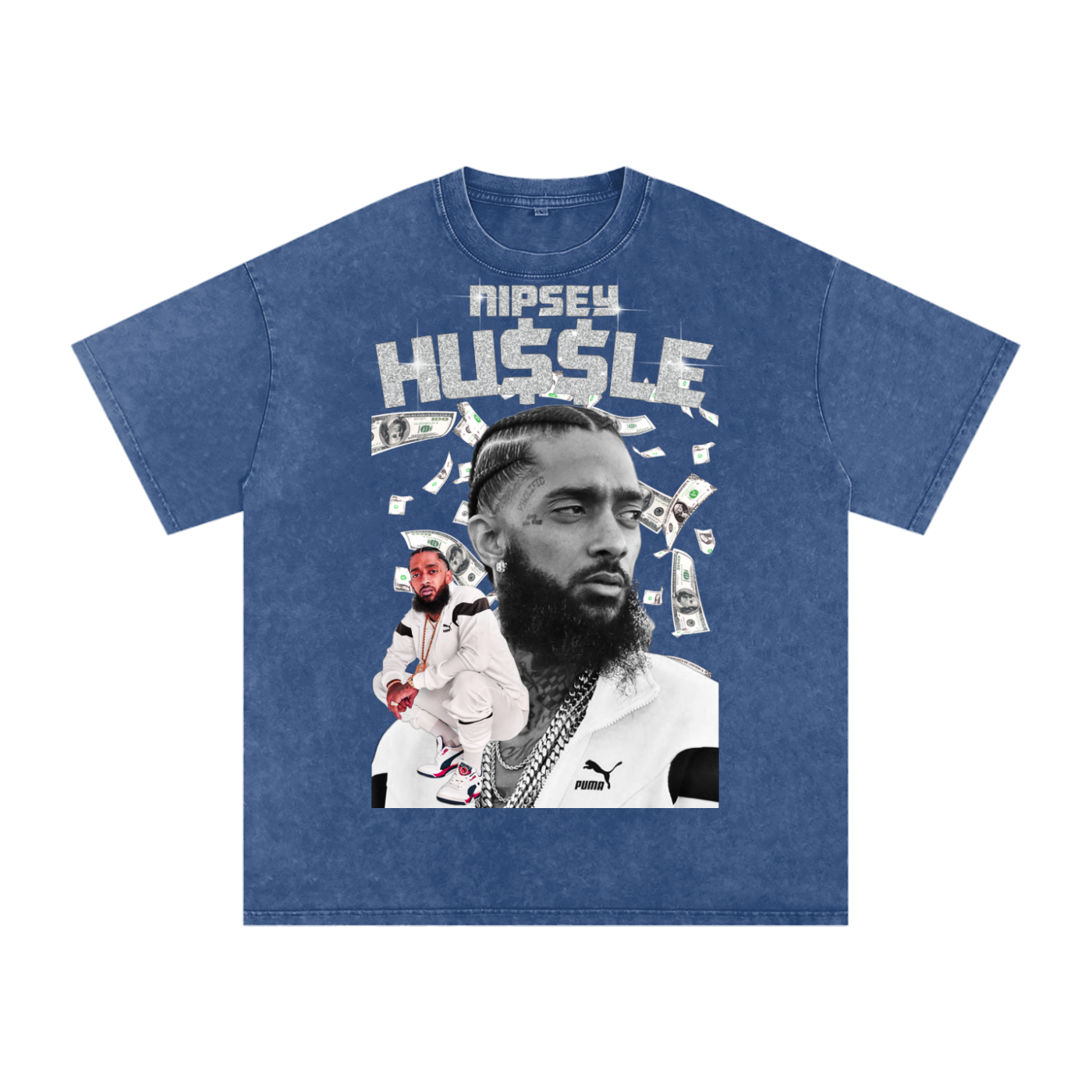 Nipsey Hustle Acid Wash Oversize T-Shirt
